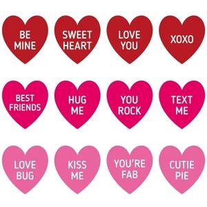 Valentine Conversation Hearts 480 Piece Sticker Set